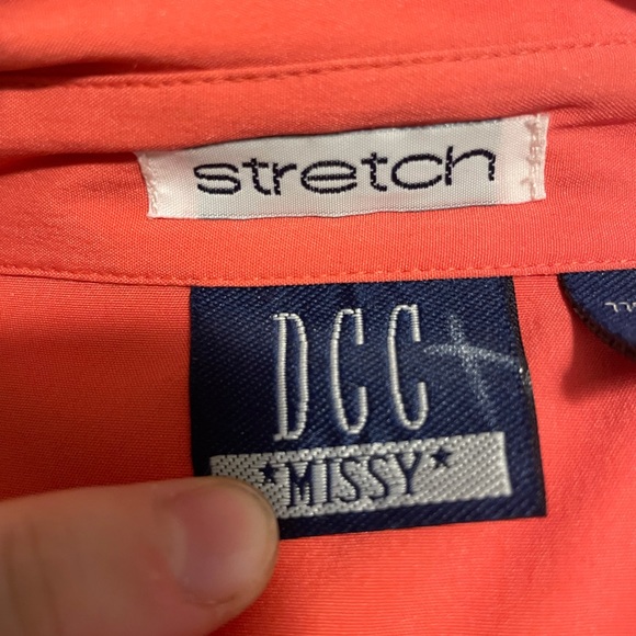 DDC Stretch S Small Collared Shirt Top Zipper Orange - Picture 7 of 8
